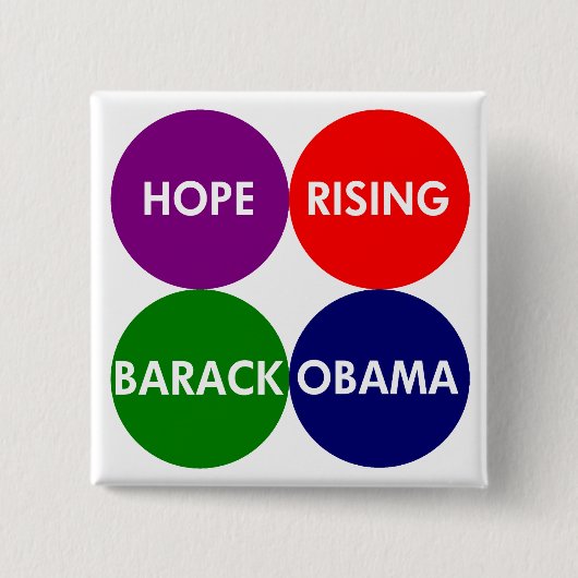 Hoffnungs-Steigen: Barack Obama Knopf Button (Vorderseite)