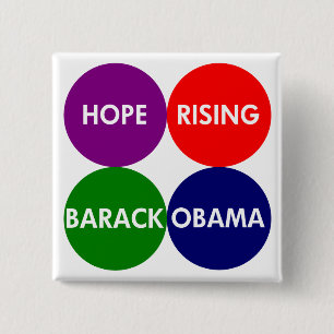 Hoffnungs-Steigen: Barack Obama Knopf Button