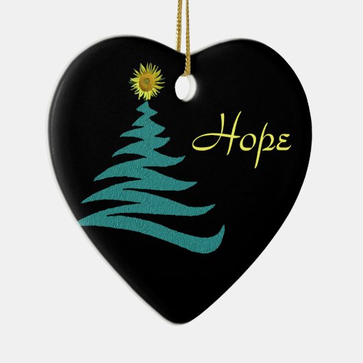 Hoffnungs-Weihnachtsbaum-Verzierung - Herz Keramikornament (Rechts)