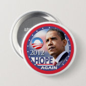 Hoffnungs-wieder/Obama 2012 Button (Vorne & Hinten)