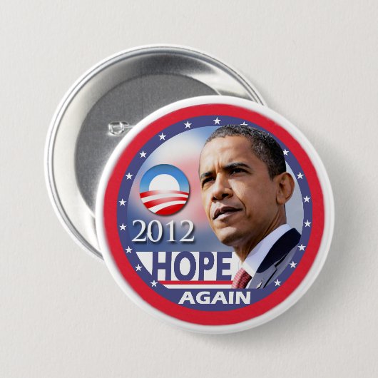 Hoffnungs-wieder/Obama 2012 Button (Vorne & Hinten)