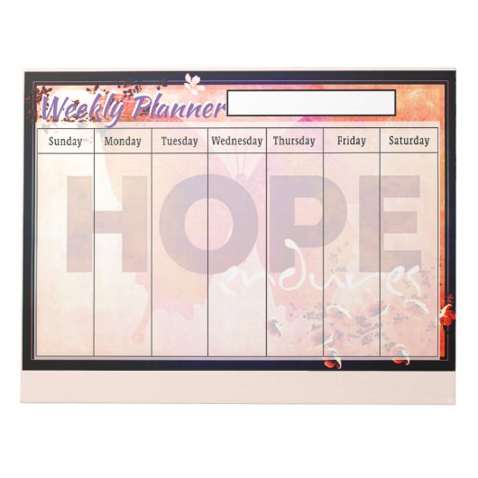 Hoffnungs-Wochenplanerbögen Notizblock (Vorderseite)