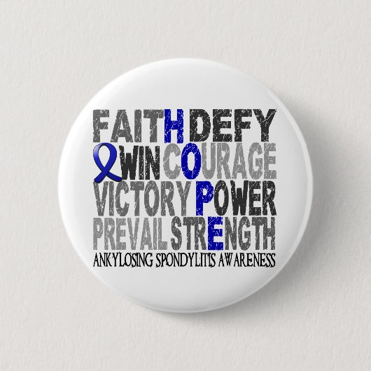Hoffnungs-Wort-Collage, die Spondylitis Ankylosing Button (Vorderseite)