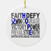 Hoffnungs-Wort-Collagen-Chorea Huntington Keramikornament (Hinten)