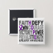 Hoffnungs-Wort-Collagen-Epilepsie Button (Vorne & Hinten)
