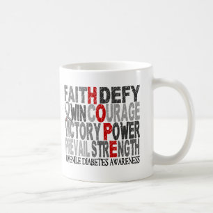 Hoffnungs-Wort-Collagen-Jugenddiabetes Kaffeetasse
