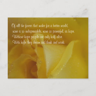 Hoffnungs-Zitat Goldene Rose Inspirierende Postkar Postkarte