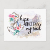 Hoffnungsanker Soul Ermutigung Wort Kunst Postkarte (Vorderseite)