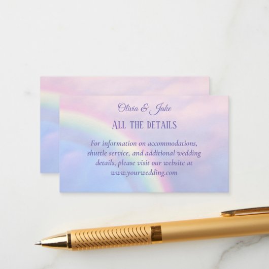 Hoffnungsbogen - Pastellfarben, Hochzeit Begleitkarte (Vorderseite/Rückseite Beispiel)