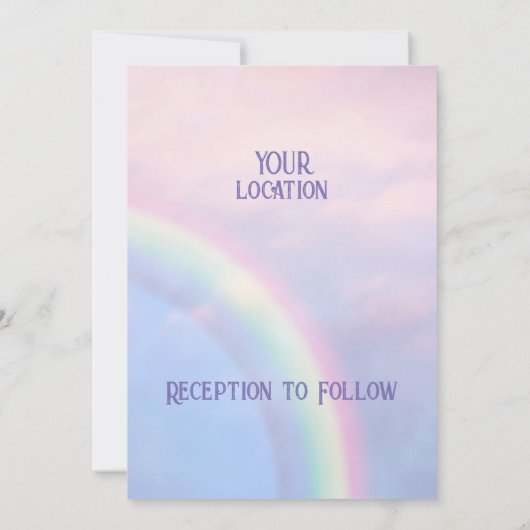 Hoffnungsbogen - Pastellfarben, Hochzeit Einladung (Rückseite)