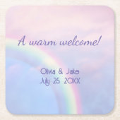 Hoffnungsbogen - Pastellfarben, Hochzeit Rechteckiger Pappuntersetzer (Vorderseite)