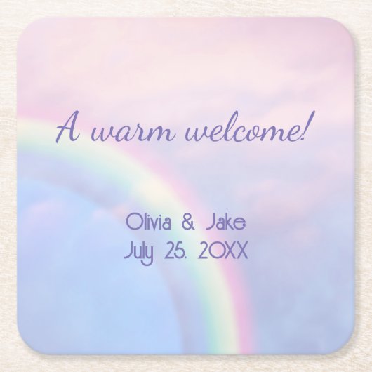 Hoffnungsbogen - Pastellfarben, Hochzeit Rechteckiger Pappuntersetzer (Vorderseite)