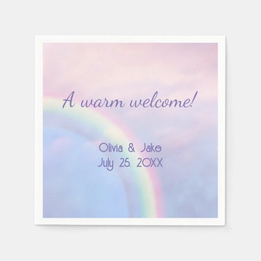 Hoffnungsbogen - Pastellfarben, Hochzeit Serviette (Vorderseite)