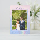 Hoffnungsbogen - pastellfarbenes Foto Dankeskarte (Stehend Vorderseite)