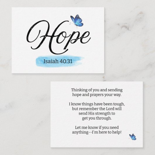 Hoffnungsförderung Mitteilungskarte (Vorne/Hinten)