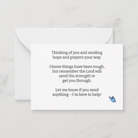 Hoffnungsförderung Mitteilungskarte (Rückseite)