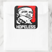Hoffnungslos: Barack Obama! Quadratischer Aufkleber (Tasche)