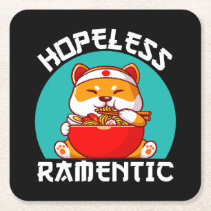 hoffnungslos Ramentic Corgi Dog Anime Rechteckiger Pappuntersetzer