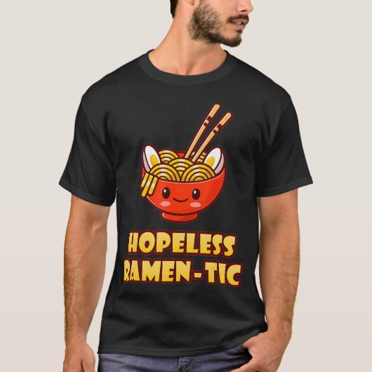 hoffnungslose Ramen-Tic Funny Niedlich Kawaii Asia T-Shirt (Vorderseite)