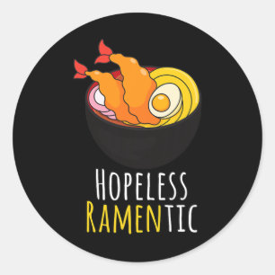 hoffnungslose Ramentic Niedlich Kawaii Ramen Noodl Runder Aufkleber