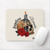 Hoffnungslose Romantik - Gotischer Schädel, Rote R Mousepad (Mit Mouse)
