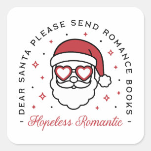 Hoffnungslose Romantik lieber Weihnachtsmann Liebh Quadratischer Aufkleber