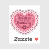 Hoffnungsloser Romantischer Leser Buchbuch Lover Aufkleber (Blatt)