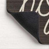 Hoffnungsseiltext auf dunklem Holz Mousepad (Ecke)