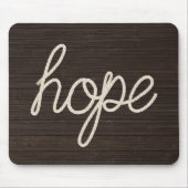Hoffnungsseiltext auf dunklem Holz Mousepad (Vorne)