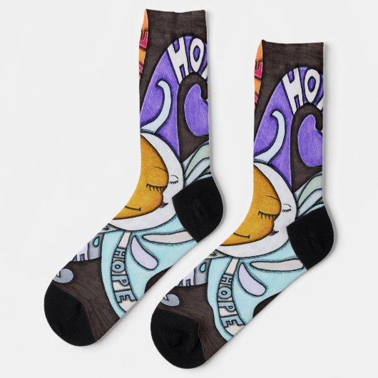 Hoffnungsstrahlen Socken (Linkes Detail)
