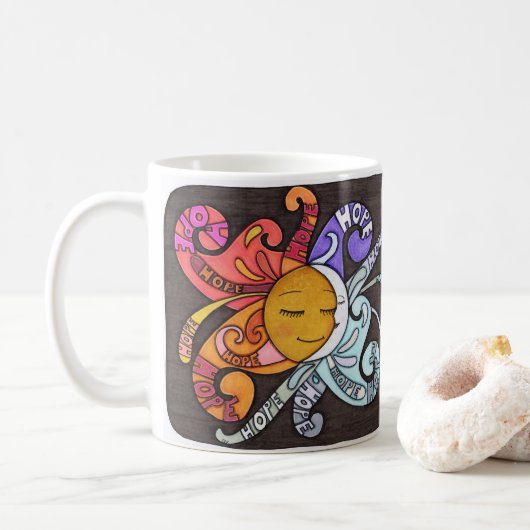 Hoffnungsstrahlen-Tasse Kaffeetasse (Mit Donut)