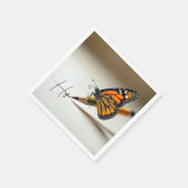 Hoffnungstext und Monarchfalter auf einem Bleistif Serviette (Ecke)
