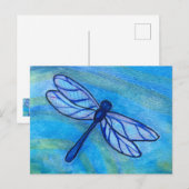 Hoffnungsvolle Blaue Libelle Spirit Watercolor Postkarte (Vorne/Hinten)