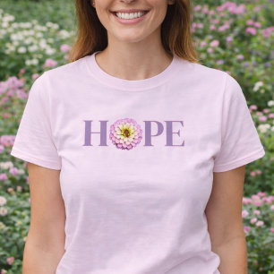 Hoffnungsvolle Florale Zinnia Hellrosa Christliche T-Shirt