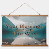 Hoffnungsvolle Horizonte Segnungen von oben Wandteppich Mit Holzrahmen (Vorne)