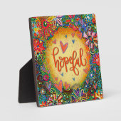 Hoffnungsvolle Hübsche BoHo Blumengelbe Inspirivit Fotoplatte (Vorderseite)