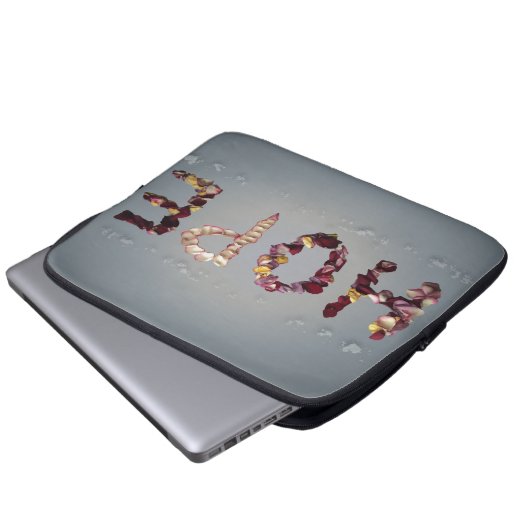 Hoffnungsvolle Rose Laptopschutzhülle (Vorne Knopf)