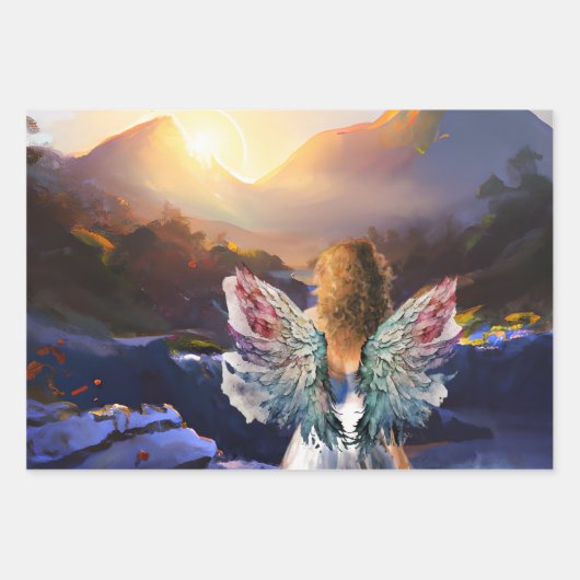 Hoffnungsvolle Sonnenaufgang Wrapping Paper Flat S Geschenkpapier Set (Vorderseite)