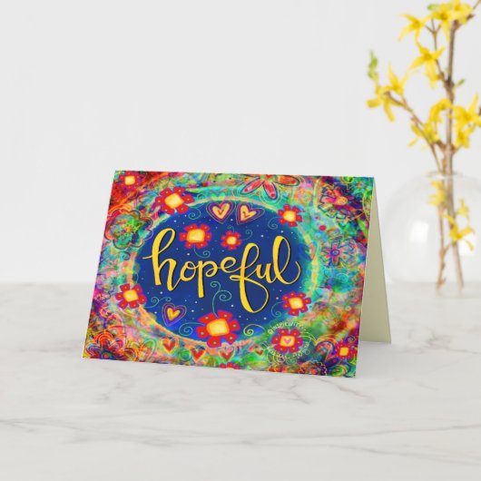 Hoffnungsvoller Spaß Floral Hübsch Trendy Whimsica Karte (Gelbe Blume)