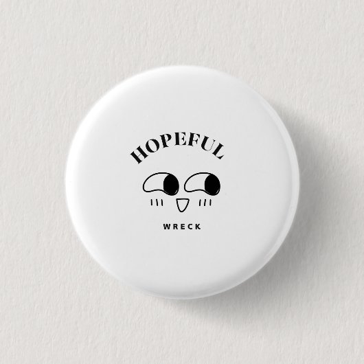 Hoffnungsvolles Wrack Minimalistische Typografie-D Button (Vorderseite)