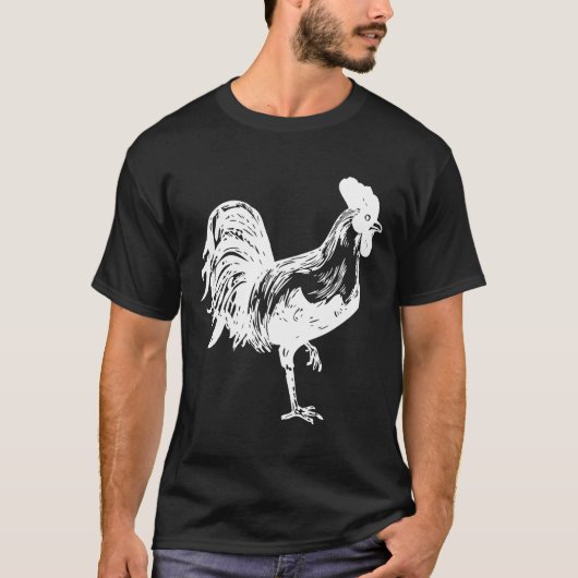 Hofhahn-Hühner-Design T-Shirt (Vorderseite)
