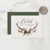 Hofhaus Botanische Hochzeitsdetails Mitteilungskarte (Vorderseite/Rückseite Beispiel)