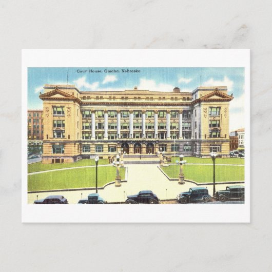 Hofhaus in Omaha, Nebraska, Vintage Travel Postkarte (Vorderseite)