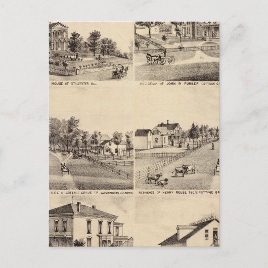 Hofhaus Stillwater, Minnesota Postkarte (Vorderseite)