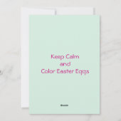 Hofkaninchen Feiertagskarte (Rückseite)