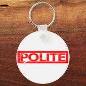 Höfliche Briefmarke Schlüsselanhänger (Rückseite)