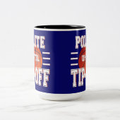 Höflicher bis zum "Tip-Off"-Basketball-Spaß Zweifarbige Tasse (Mittel)