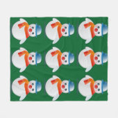 Höflicher Schneemann Fleecedecke (Vorderseite (Horizontal))