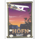Höfn Island-Flugplakat Aufkleber (Vorderseite)