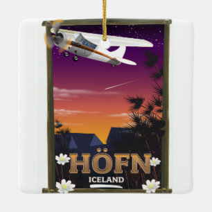 Höfn Island-Flugplakat Keramikornament